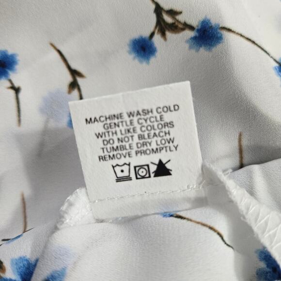 NWT Revolve Three Eighty Two Womens Floral Ruffle Blouse M Sheer Cottage Boho - Picture 6 of 11